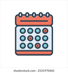 Vector colorful illustration icon for schedule