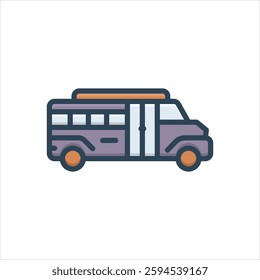 Vector colorful illustration icon for school bus