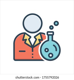 Vector colorful illustration icon for scientist