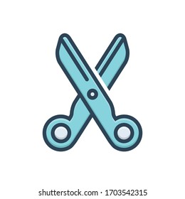 Vector colorful illustration icon for scissors
