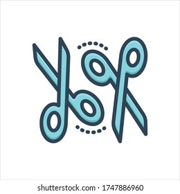Vector colorful illustration icon for scissors