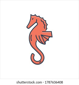 Vector colorful illustration icon for seahorse
