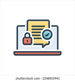 Vector colorful illustration icon for secured