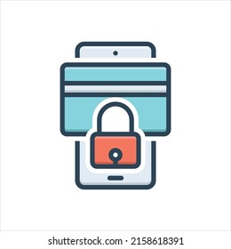 Vector colorful illustration icon for securely