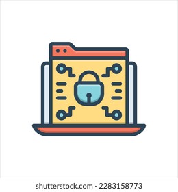 Icono de ilustración de color vectorial para la seguridad