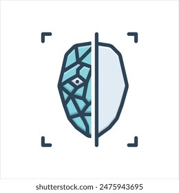 Icono de ilustración colorida de Vector para escaneo de seguridad