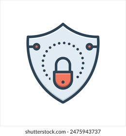 Vector colorful illustration icon for security