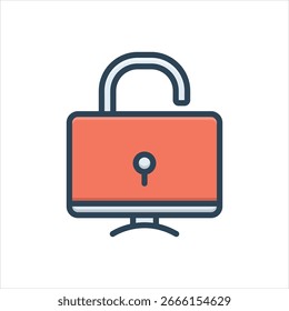 Vector colorful illustration icon for security