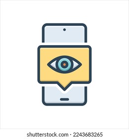 Vector colorful illustration icon for seen