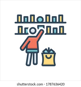 Vector colorful illustration icon for select goods
