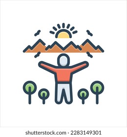 Vector colorful illustration icon for self