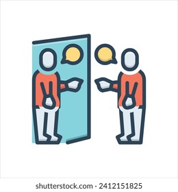 Icono de ilustración coloreada vectorial para hablar por sí mismo