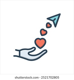 Vector colorful illustration icon for send love