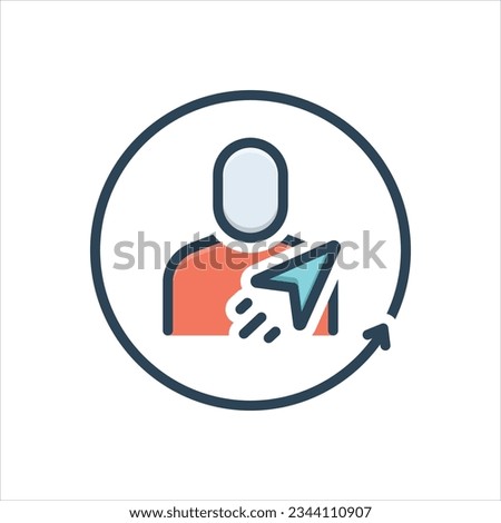 Vector colorful illustration icon for sender