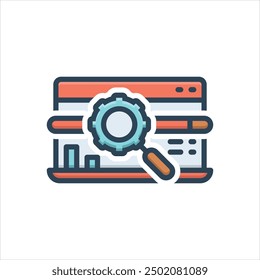 Vector colorido icono de ilustración para SEO SEM marketing