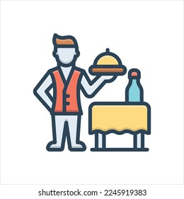 Vector colorful illustration icon for served