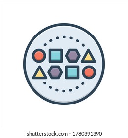 Vector colorful illustration icon for set