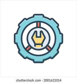 Vector colorful illustration icon for setting