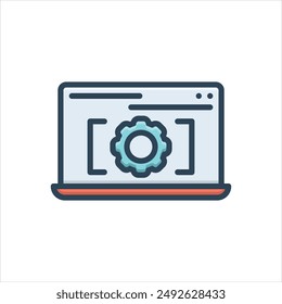 Vector colorful illustration icon for setting