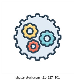 Vector colorful illustration icon for settings