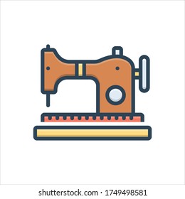 Vector colorful illustration icon for sewing machine