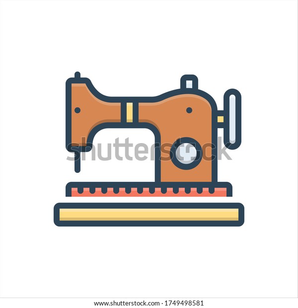 Vector Colorful Illustration Icon Sewing Machine Stock Vector Royalty