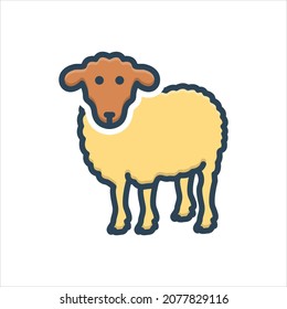 Vector colorful illustration icon for sheep