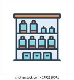 Vector colorful illustration icon for shelf