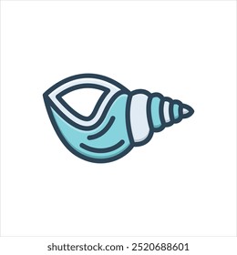 Vector colorful illustration icon for shell