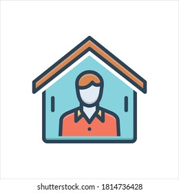 Vector colorful illustration icon for shelter