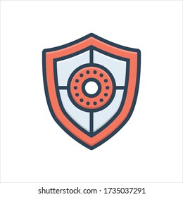Icono de ilustración de color vectorial para el escudo