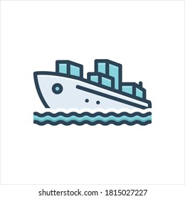 Vector colorful illustration icon for ship