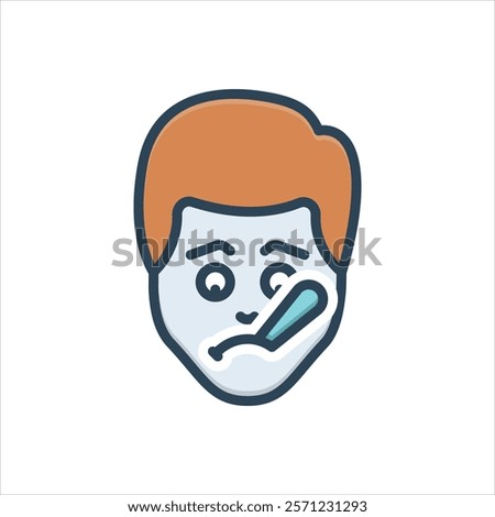Vector colorful illustration icon for sick
