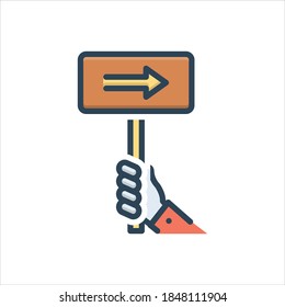 Vector colorful illustration icon for sign