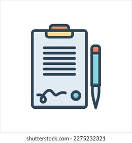 Vector colorful illustration icon for signature