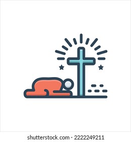 Icono de ilustración de color vectorial para el pecado