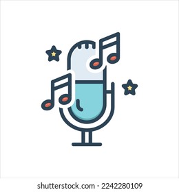 Vector colorful illustration icon for singing