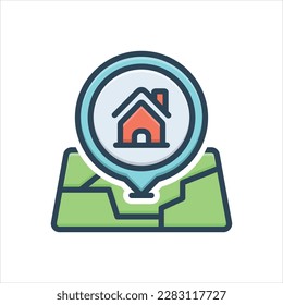 Vector colorful illustration icon for situated