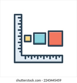 Vector colorful illustration icon for sizes