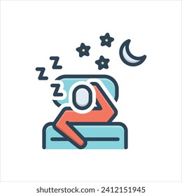 Vector colorful illustration icon for sleep