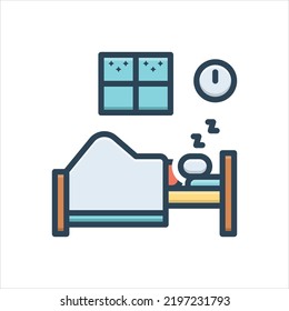 Vector colorful illustration icon for sleeps