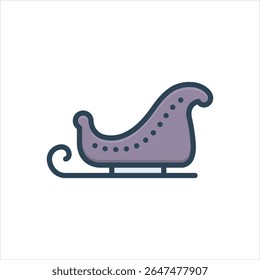 Ícone de ilustração colorido vetorial para trenó