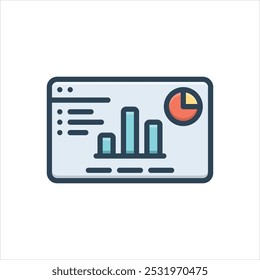 Ícone de ilustração colorido vetorial para slides