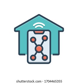 Vector colorful illustration icon for smart home