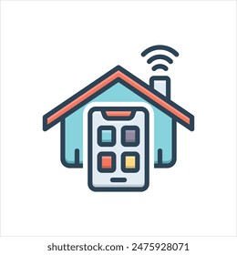 Vektorgrafik Buntes Illustrationssymbol für Smart Home