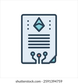 Vector colorful illustration icon for smart contract