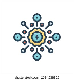 Vector colorful illustration icon for smart grid