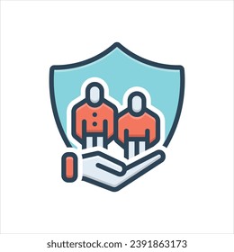 Icono de ilustración de color vectorial para la seguridad social