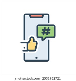 Vector colorful illustration icon for social media