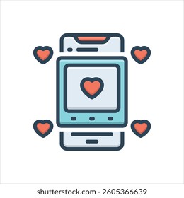 Vector colorful illustration icon for social networking